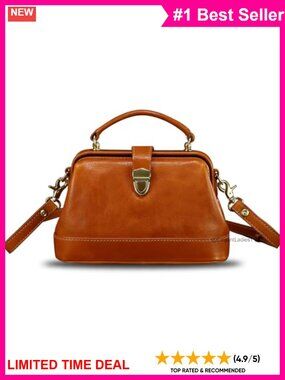 Genuine Leather Crossbody Bag Satchel Doctor Style Handbag Purse
